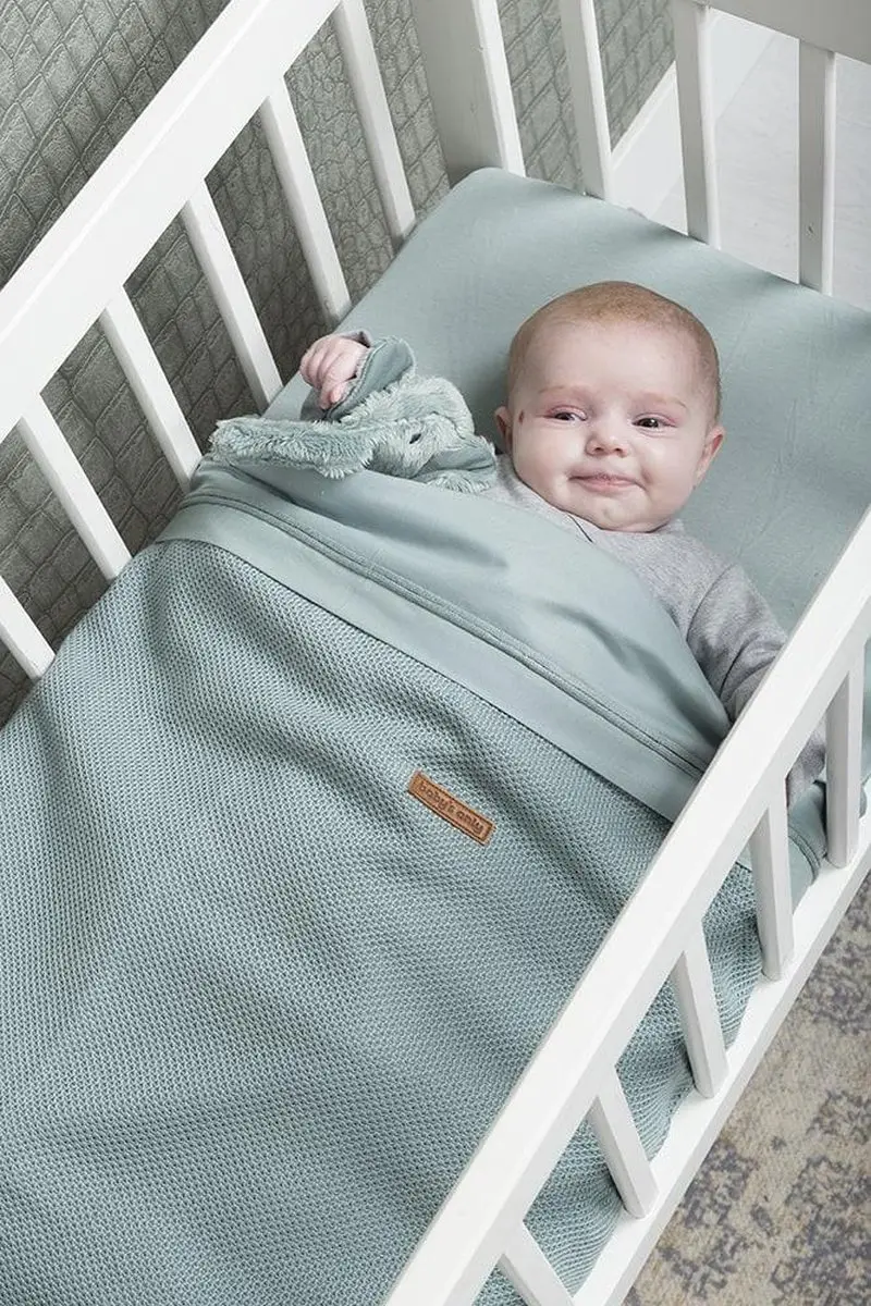 Baby's Only Hoeslaken Wieg Stonegreen 40x80cm - 100% Katoen
