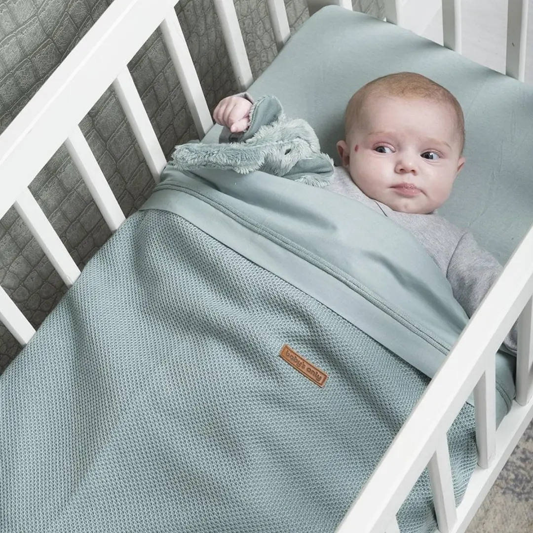 Baby's Only Hoeslaken Wieg Stonegreen 40x80cm - 100% Katoen