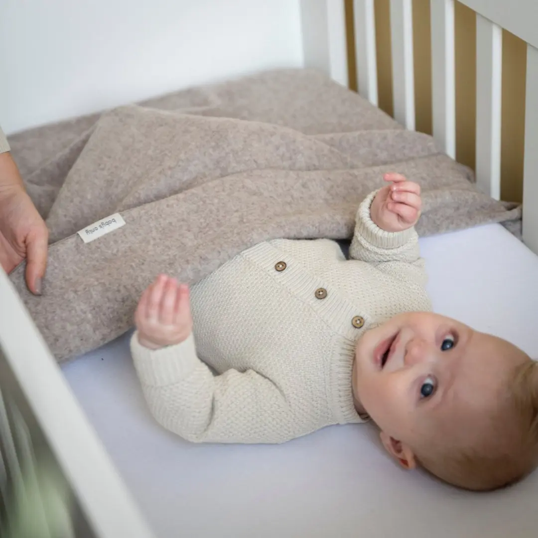 Baby's Only Merino Fine Meadow Ledikantdeken 100x135cm - Sand