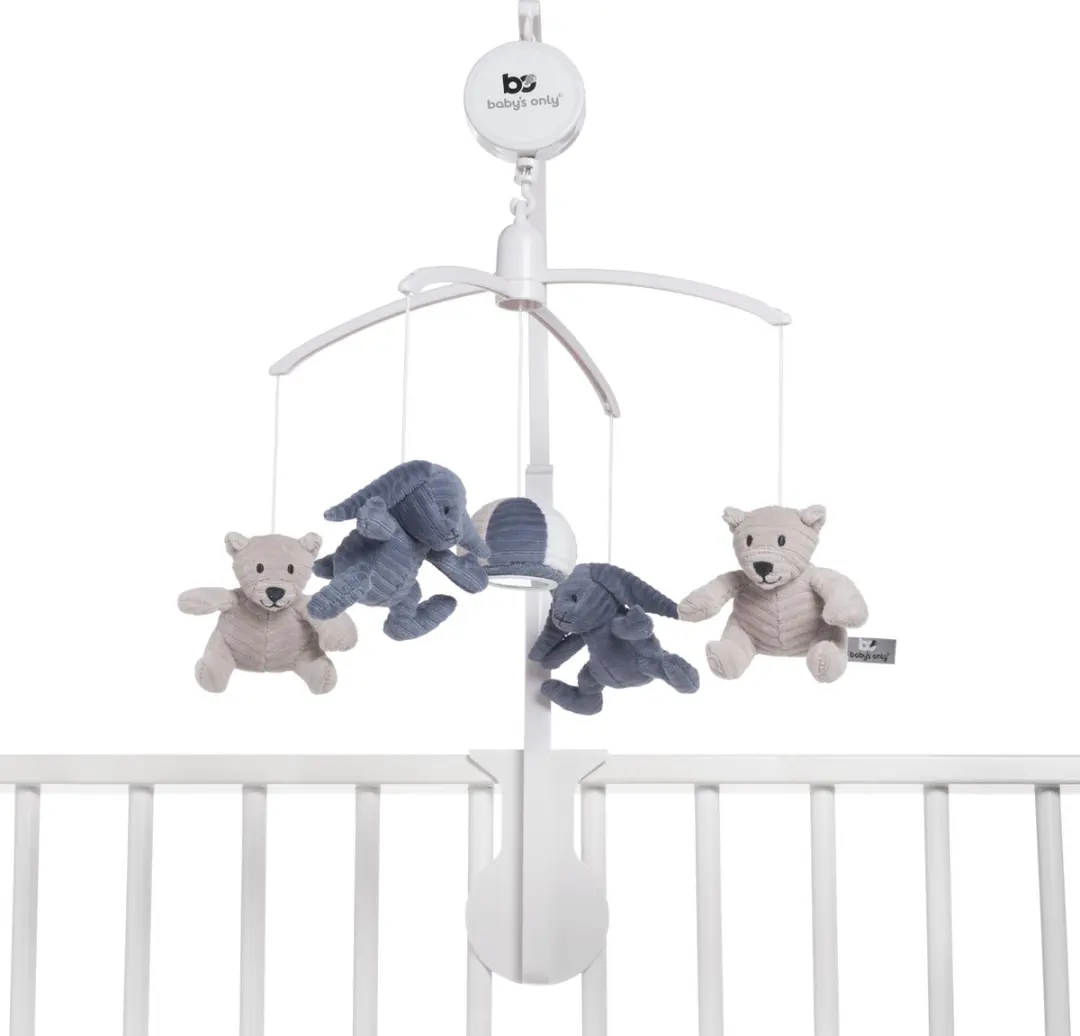 Baby's Only Muziekmobiel Sense - Vintage Blue/Kiezelgrijs/Wit
