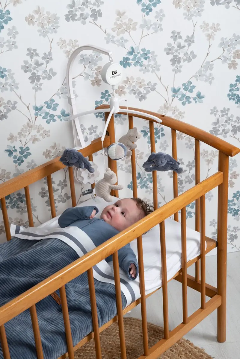 Baby's Only Muziekmobiel Sense - Vintage Blue/Kiezelgrijs/Wit