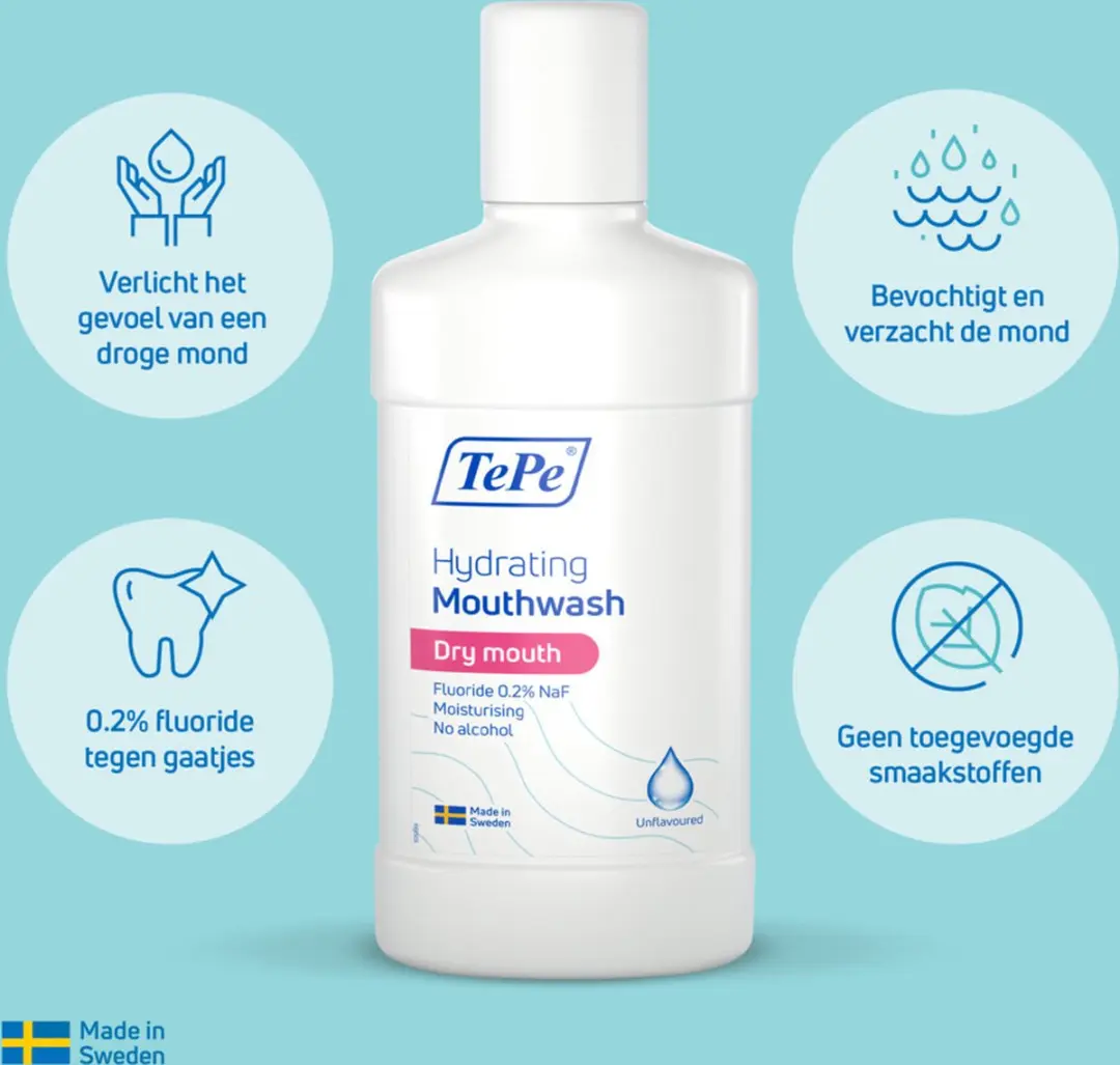 TePe Hydraterende Mondspoeling Smaakloos - 6x500ml