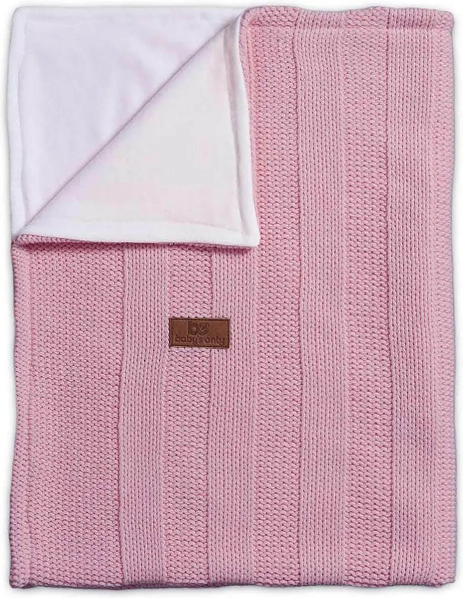 Baby's Only Gebreide Ledikantdeken Robust Rib - 100x135cm - Oud roze