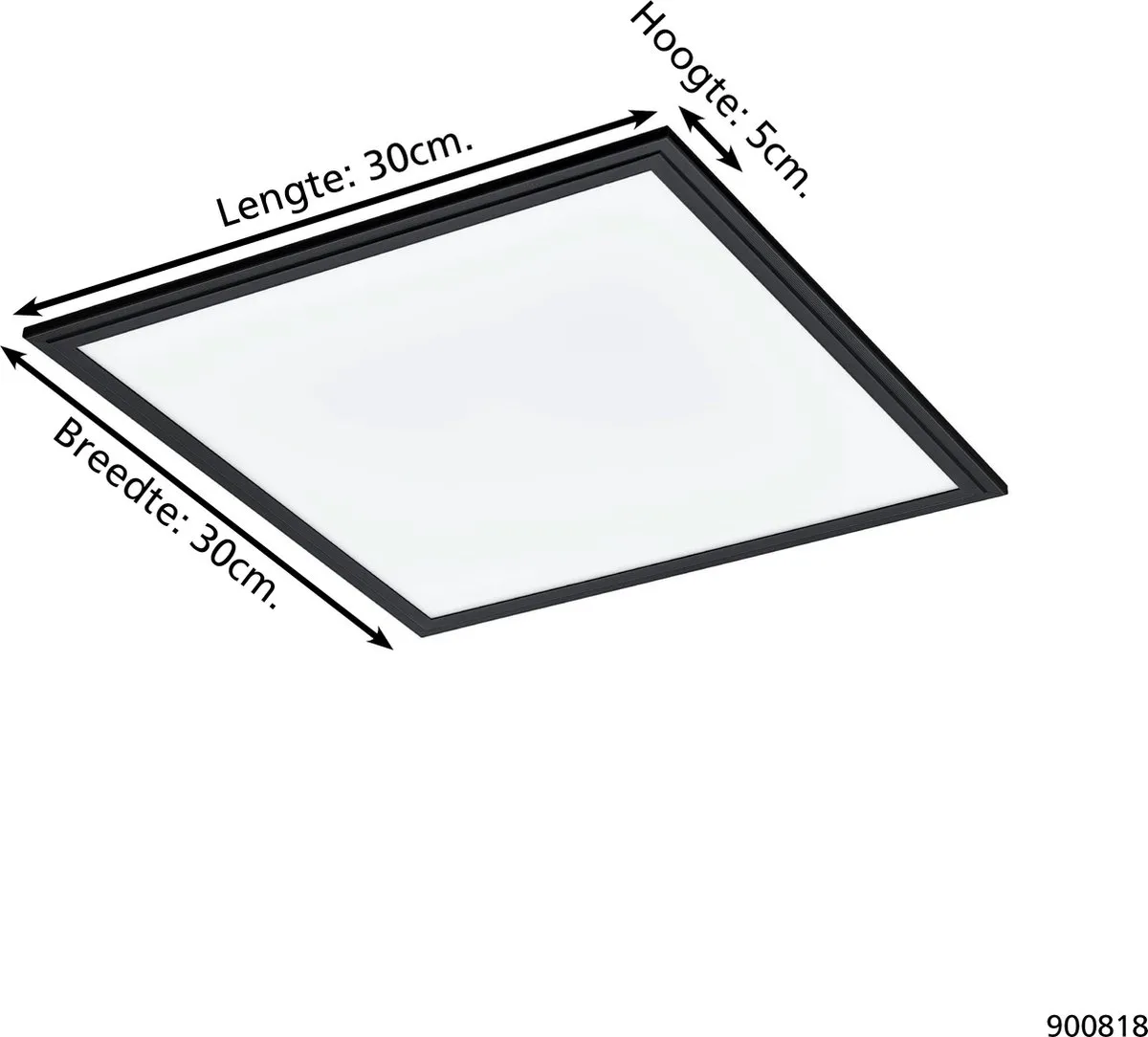 Eglo Salobrena 1 Plafondlamp 45cm - Zwart/Wit - afbeelding 6 van 6