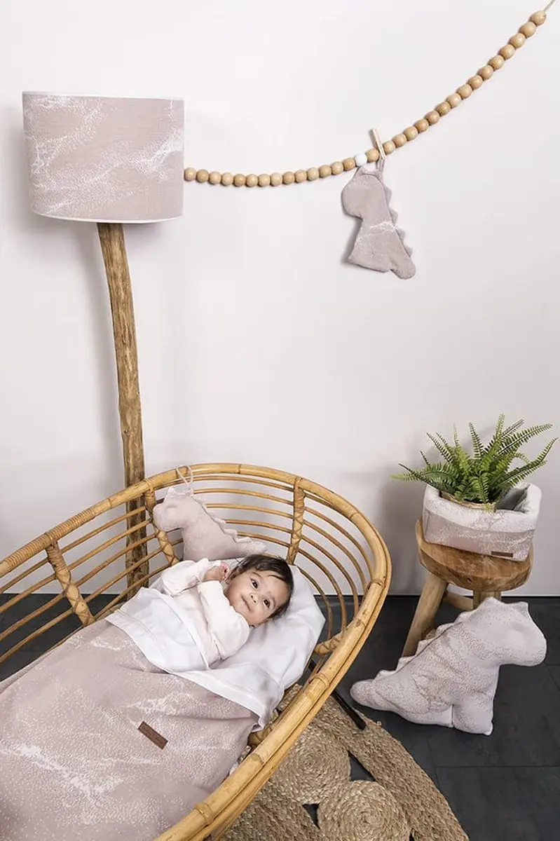 Baby's Only Gebreide Wiegdeken Teddy Marble - 70x95cm - Cool Grey/Lila