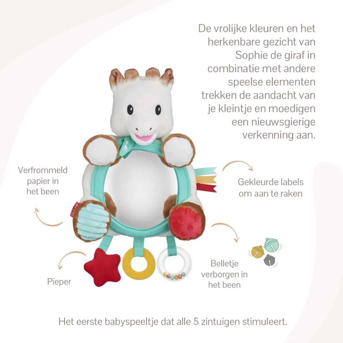 Sophie de Giraf Activiteitenspiegel - Knuffel - 30x28x9cm