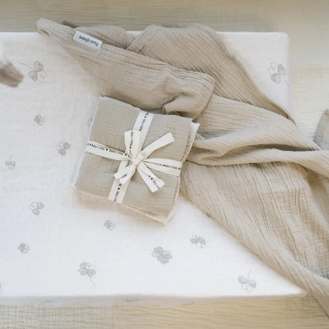 Baby's Only Hydrofiele Inbakerdoek - 2 Stuks - 65x65cm - Beige/Clover