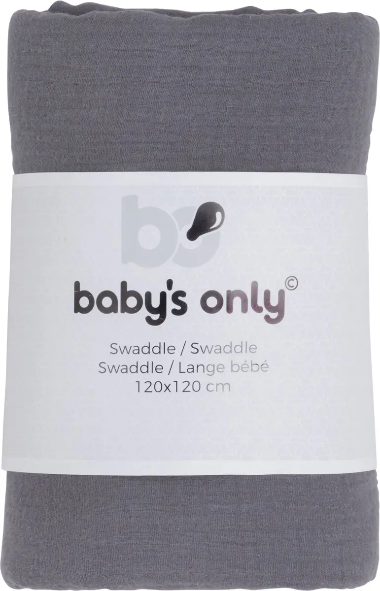 Baby's Only Inbakerdoek Breeze Antraciet 120x120cm