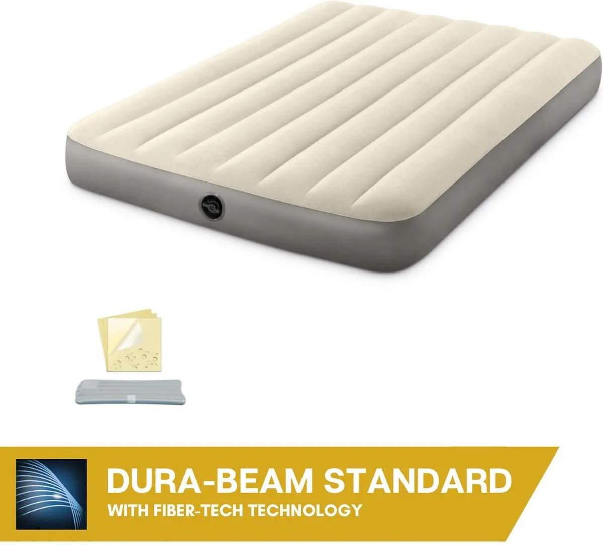 Intex Deluxe GKD Luchtbed Twijfelaar 191x137x25cm - Beige
