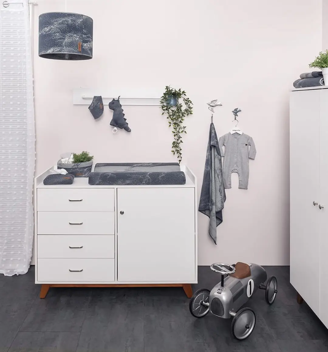 Baby's Only Gebreide Wikkeldeken 75x75cm - Marble Cool Grey/Lila