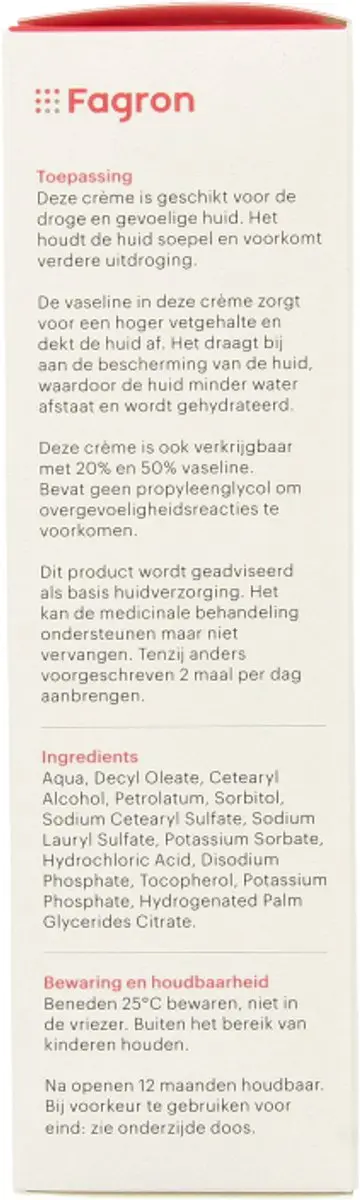 Fagron Lanettecreme 10% Vaseline 100g