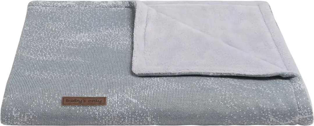 Baby's Only Gebreide Wiegdeken Teddy Marble - 70x95cm - Grijs/Zilvergrijs