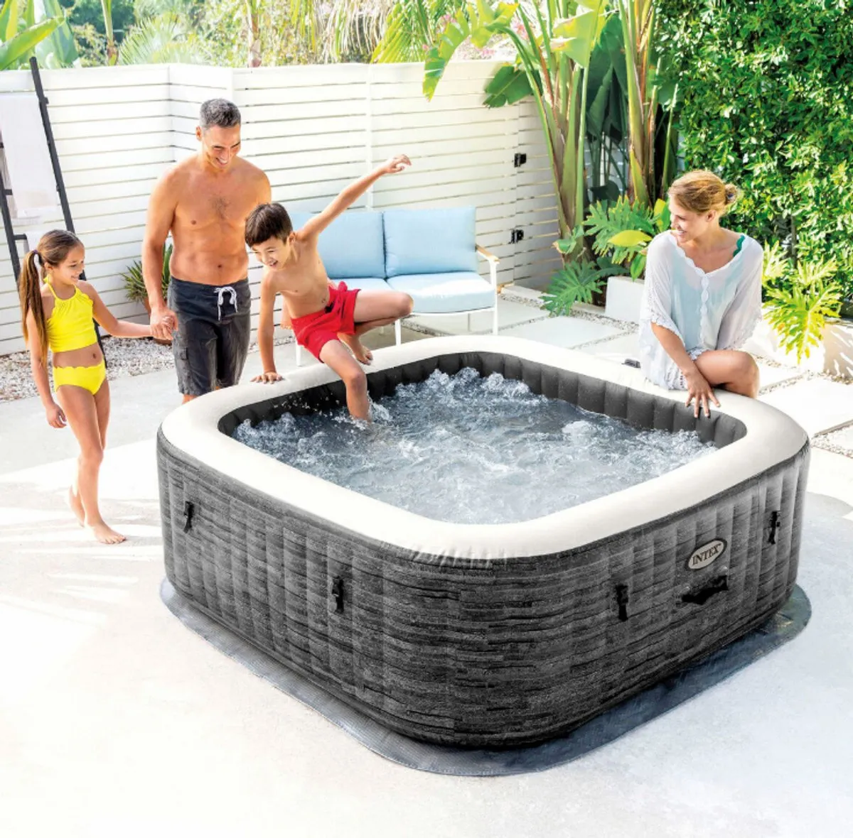 Intex Greystone Deluxe Square Bubble Spa Set 28450 - 140 Jets - afbeelding 4 van 6