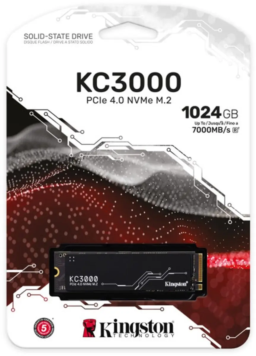 Kingston KC3000 SKC3000S/1024G SSD - 1TB PCIe 4.0 NVMe M.2 - afbeelding 4 van 4
