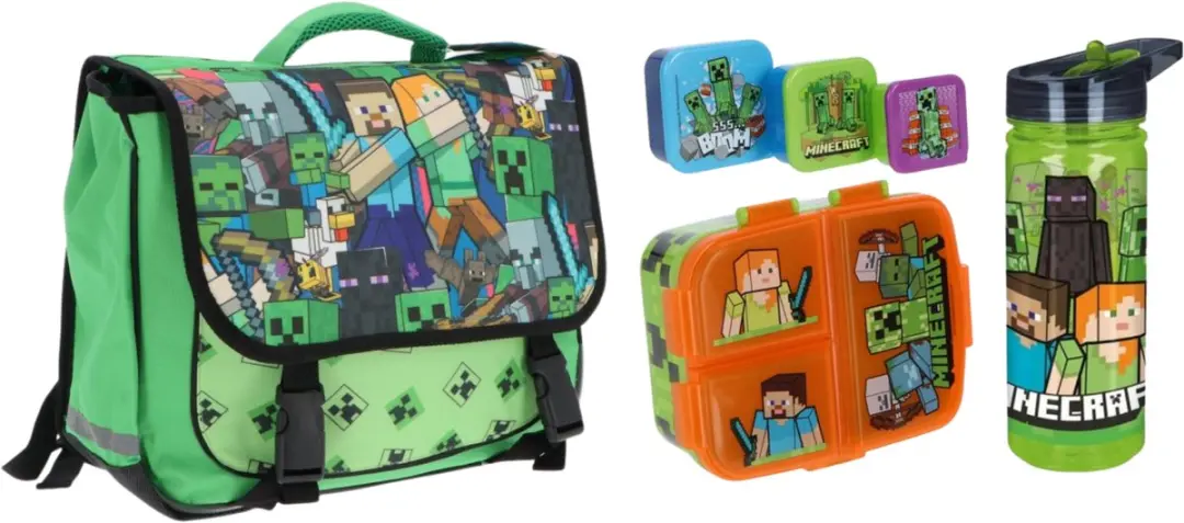 Minecraft Schoolset Rugzak & Lunchset - Multicolor