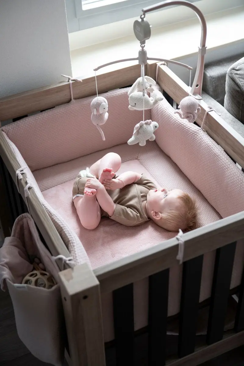 Baby's Only Muziekmobiel Animals - Oud Roze/Warm Linen