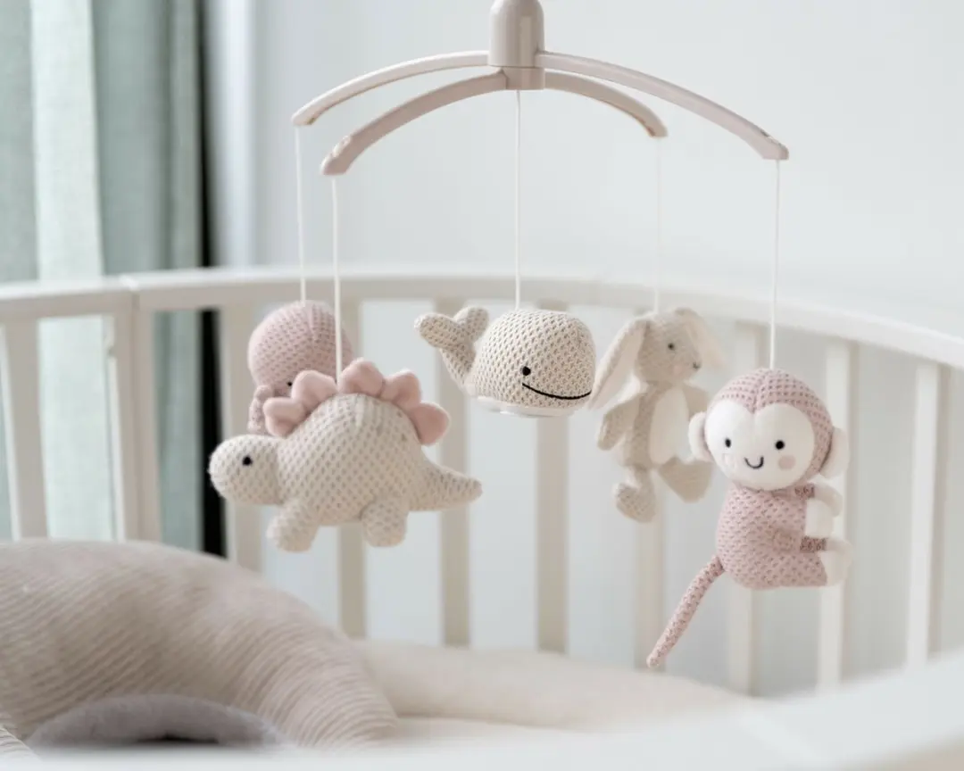 Baby's Only Muziekmobiel Animals - Oud Roze/Warm Linen