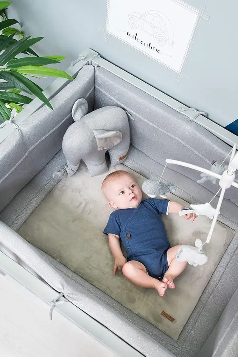 Baby's Only Boxbumper Sparkle Parkomranding - 330x28cm - Zilver-Roze