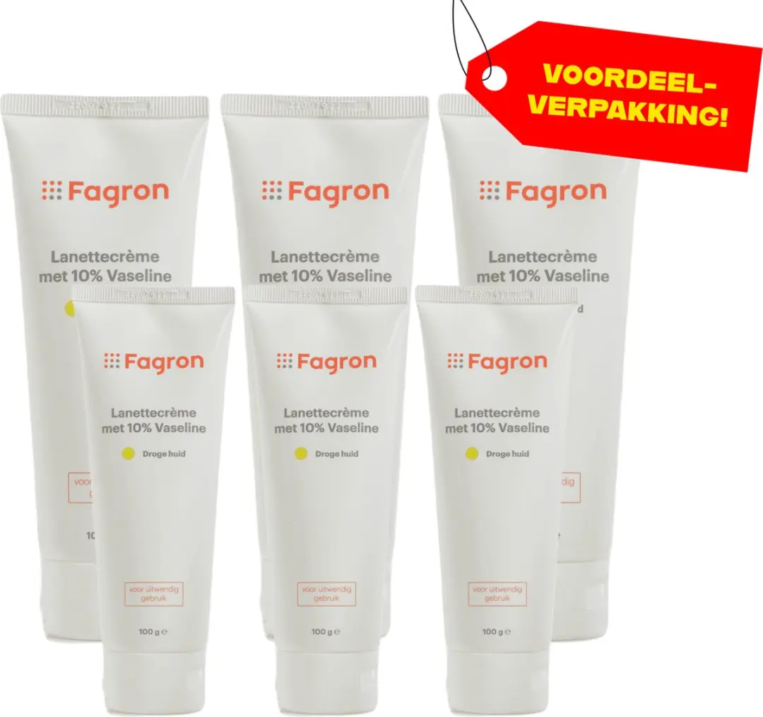 Fagron Lanettecrème 10% Vaseline 6x100ml