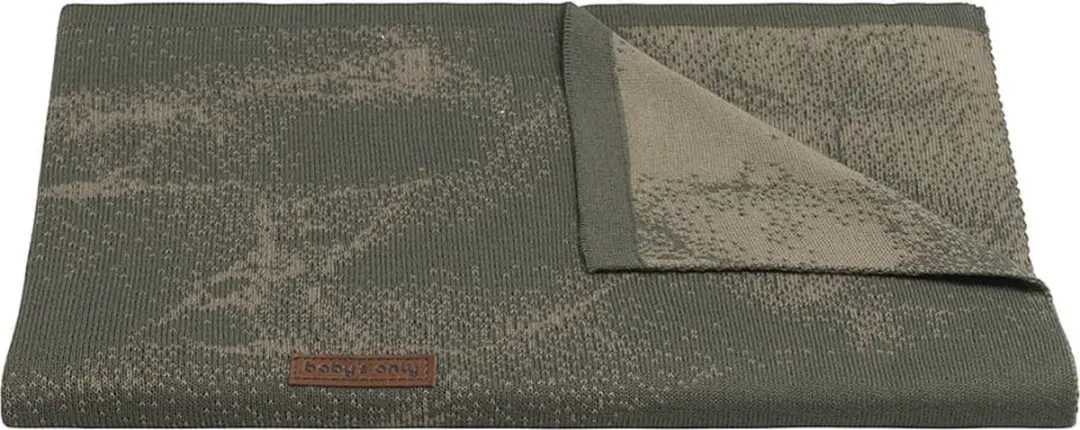 Baby's Only Gebreide Wiegdeken Marble - 70x95cm - Khaki/Olive
