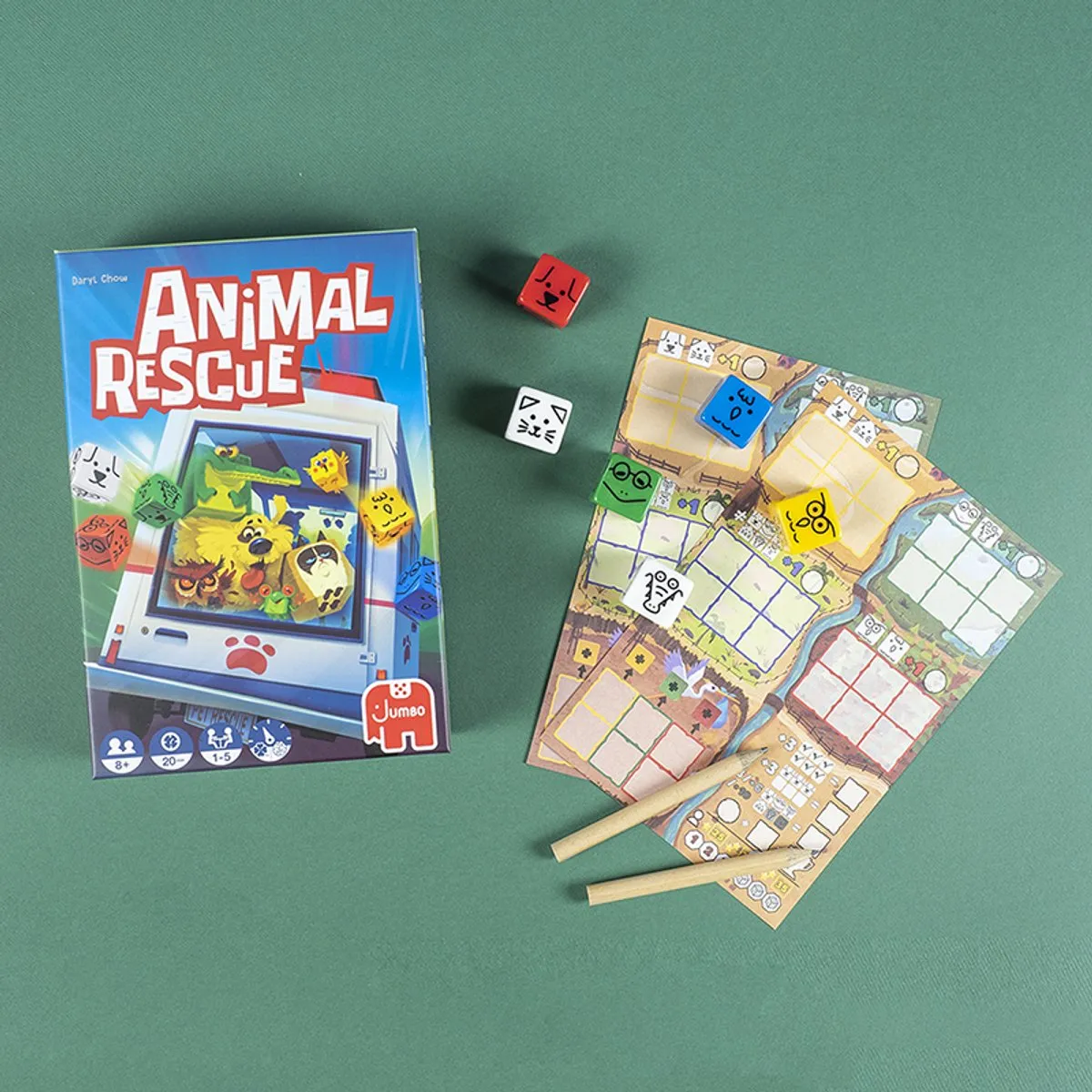 Jumbo Animal Rescue Dobbelspel - 3 Dobbelen, 27 Kaarten