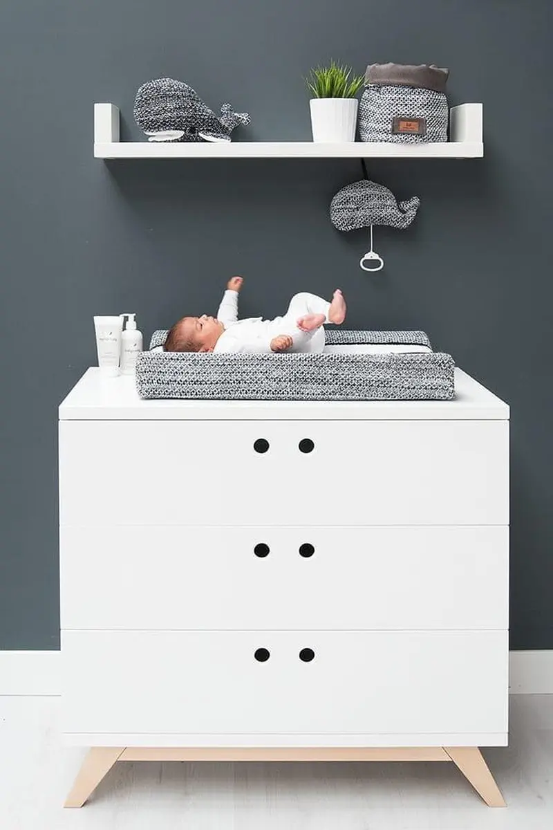 Baby's Only Gebreide Commodemandje River - Jeans/Grijs Mêlee