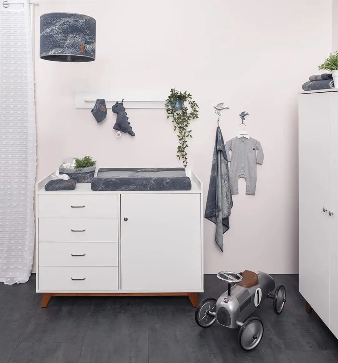 Baby's Only Gebreide Wikkeldeken Marble - 75x75cm - Grijs/Zilvergrijs