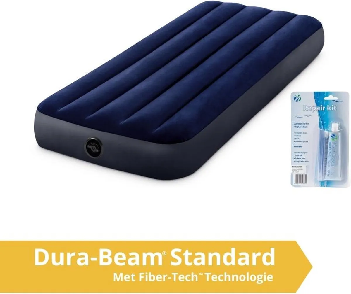 Intex Prestige Downy Luchtbed 1 Persoons - 191x76x25cm - Groen