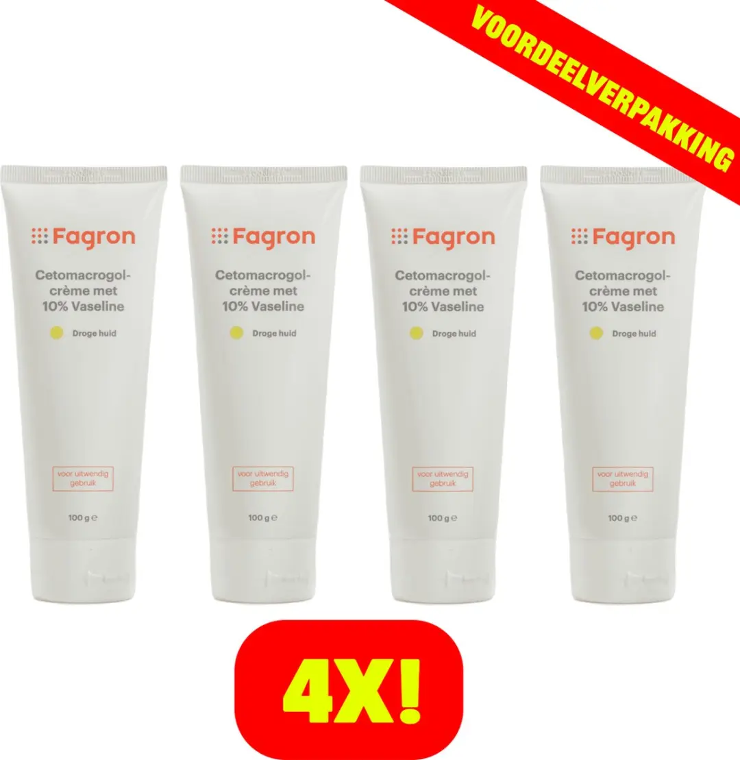 Fagron Cetomacrogolcrème 10% Vaseline 400ml (4x100ml)