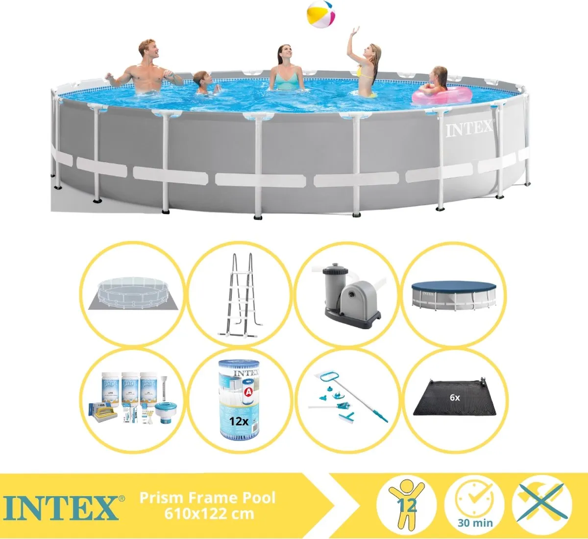 Intex Prism Frame 26756GN Opzetzwembad 610x122cm