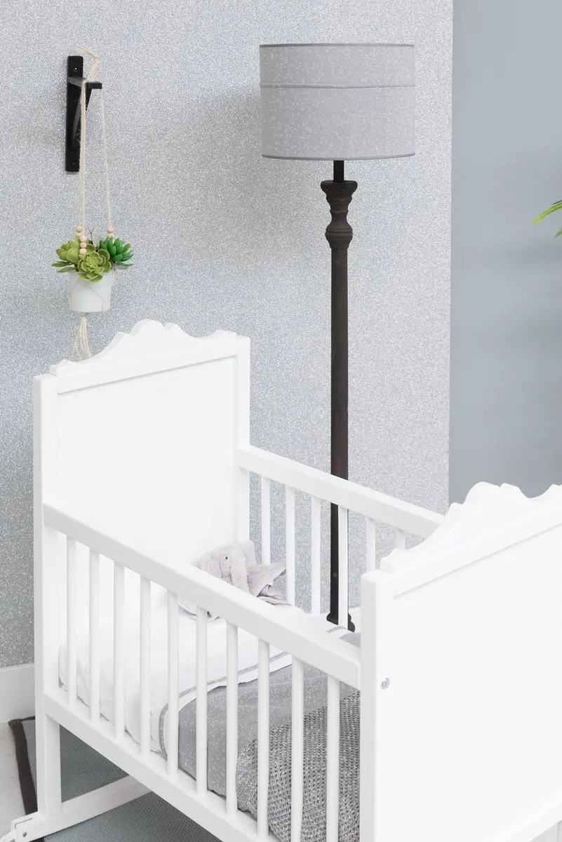 Baby's Only Wieglaken gebreide bies 80x100cm - Zilvergrijs/Wit