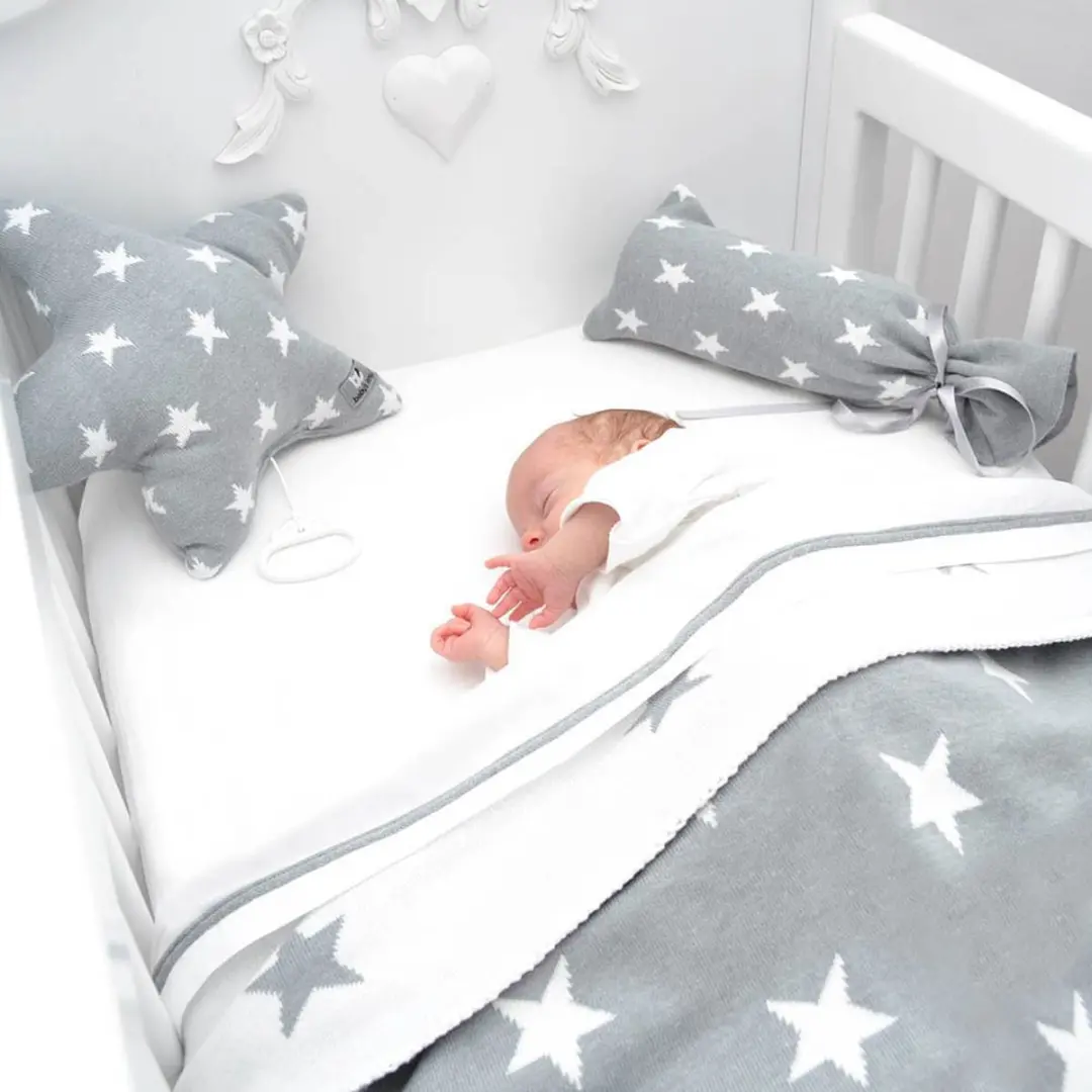 Baby's Only Gebreide Wiegdeken Star - 70x95cm - Roze/Wit