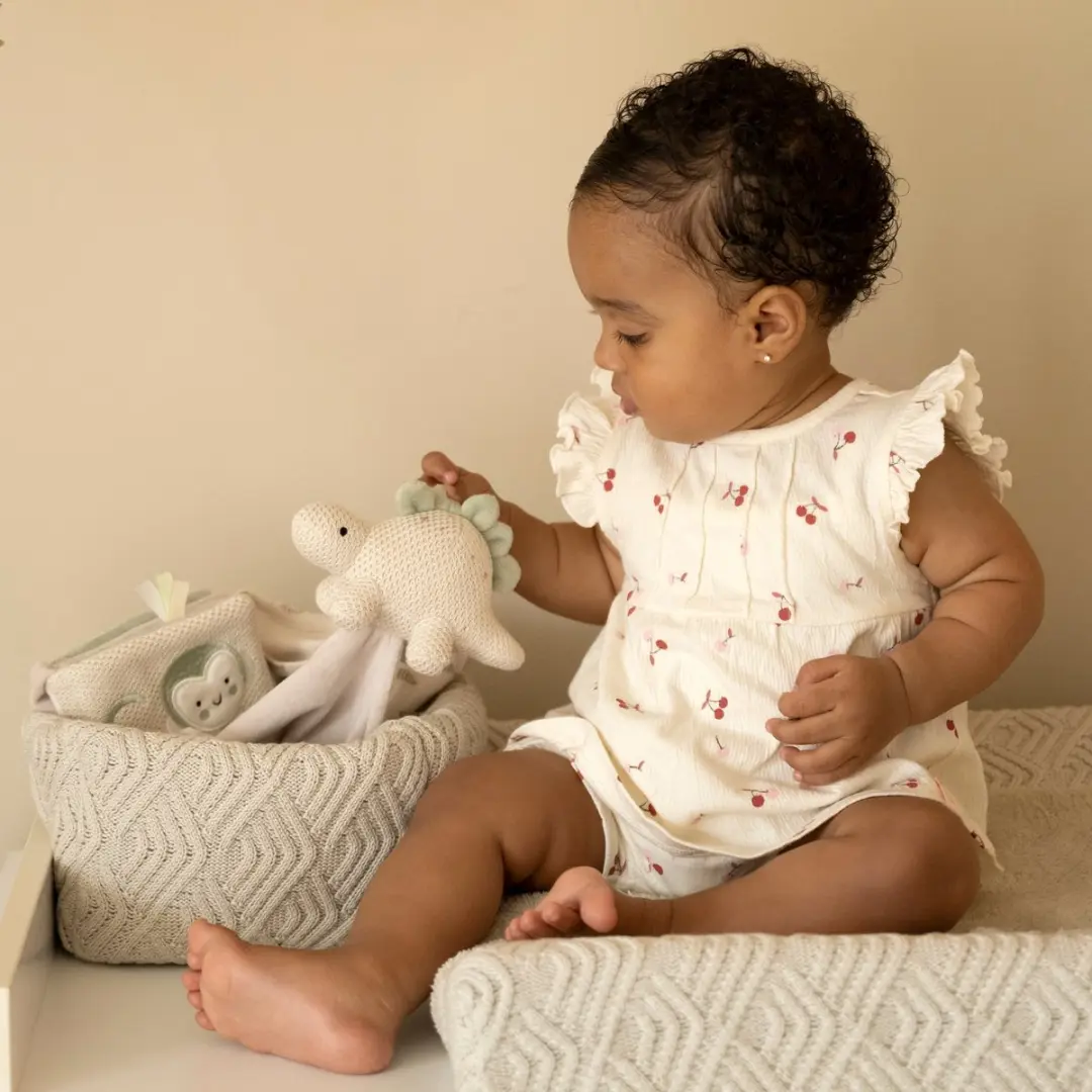 Baby's Only Baby Dino Knuffeldoekje - Laurel Green/Warm Linen