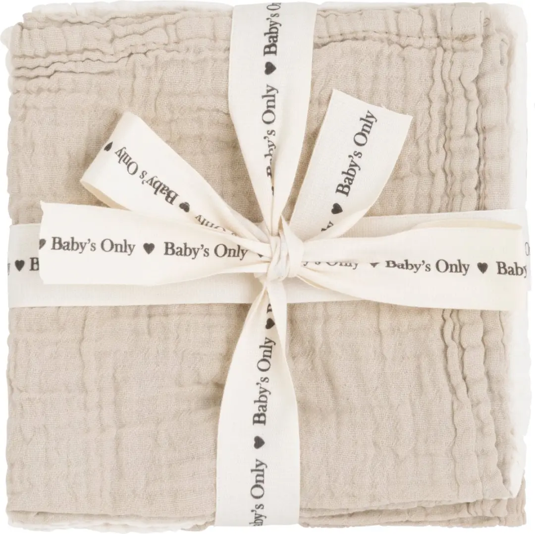 Baby's Only Monddoekjes Tender - 3 Stuks - 30x30cm - Beige/Linen