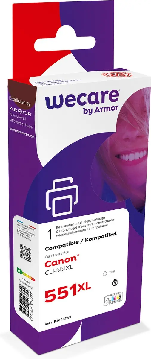 weCare Cartridge Canon Zwart 8715057013799 - 1050 pagina's