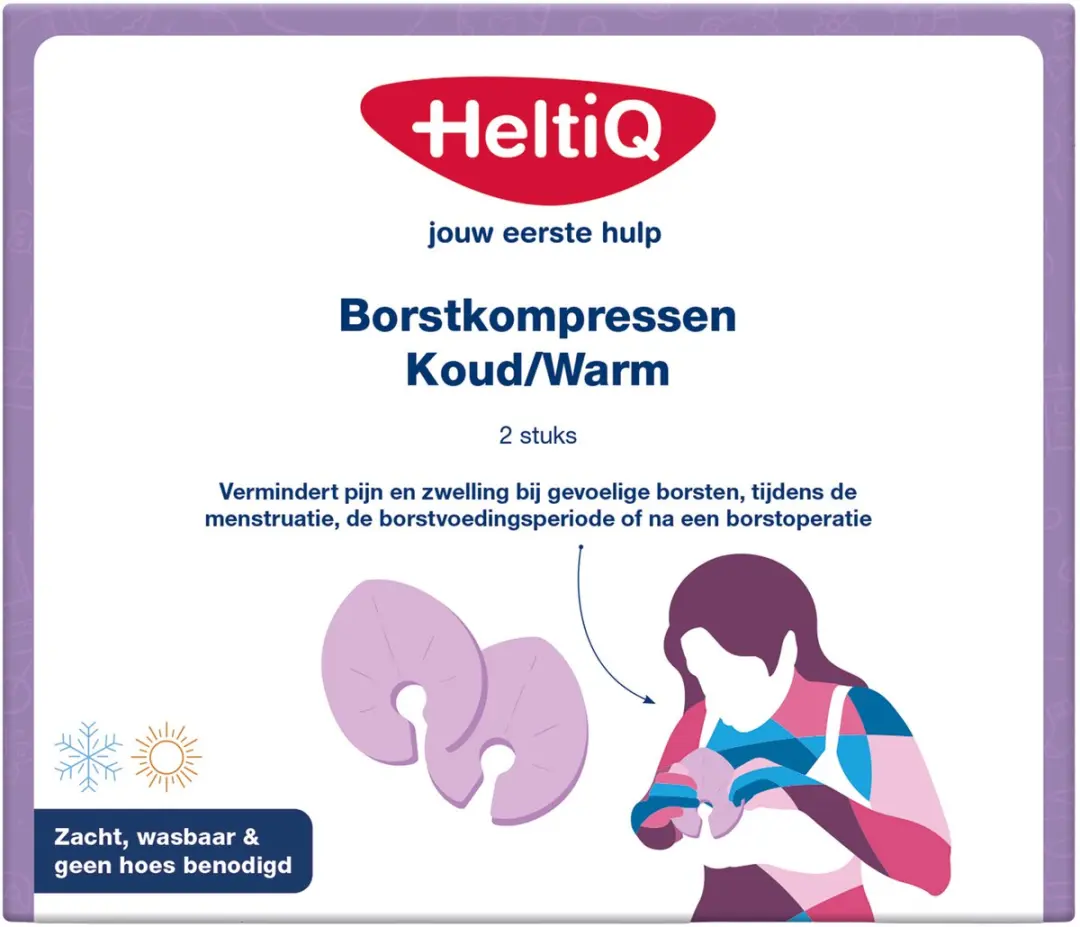 HeltiQ Borstkompressen Koud/Warm - 2 Stuks