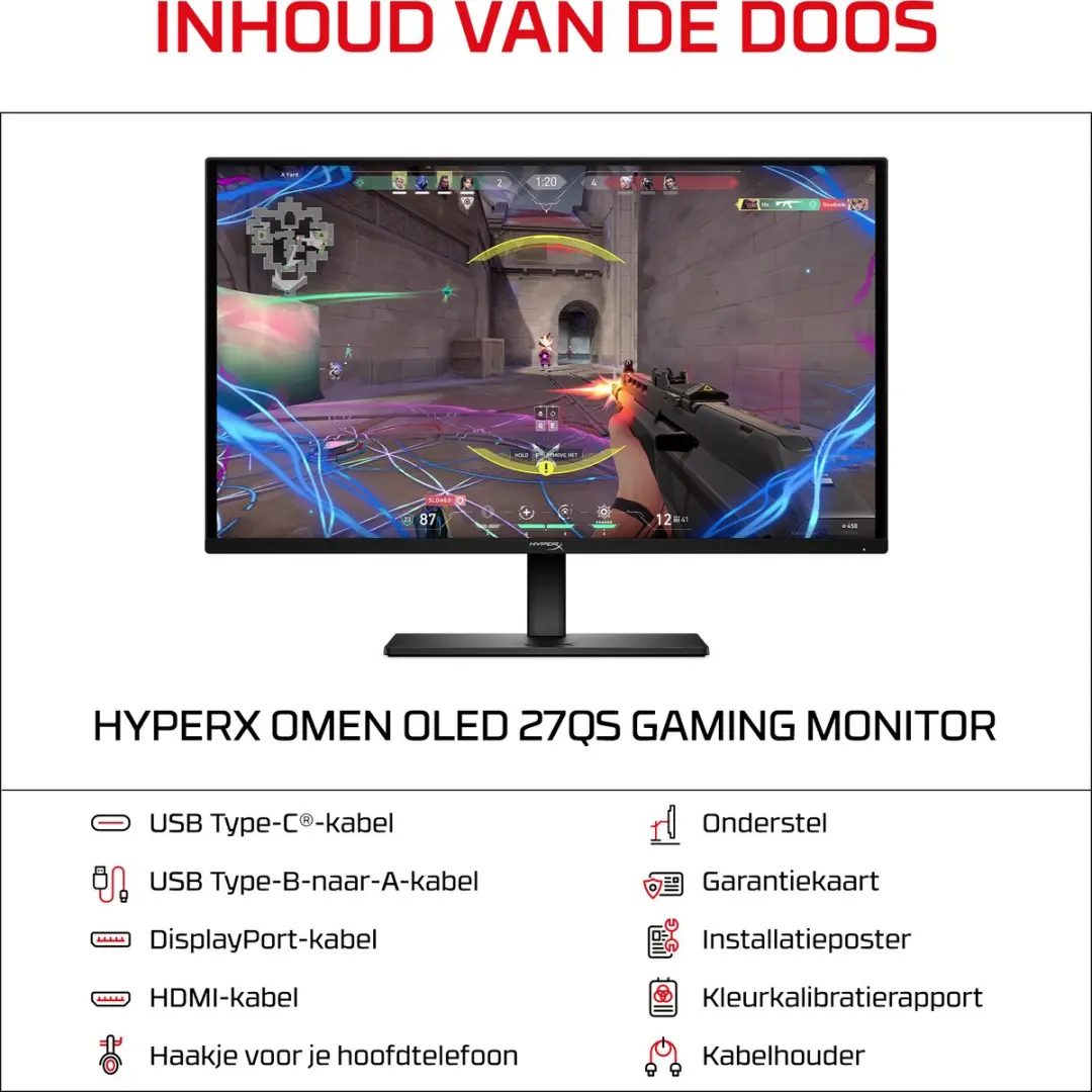 HyperX OMEN OLED 27qs Gaming Monitor 27" QHD 500Hz - USB-C KVM