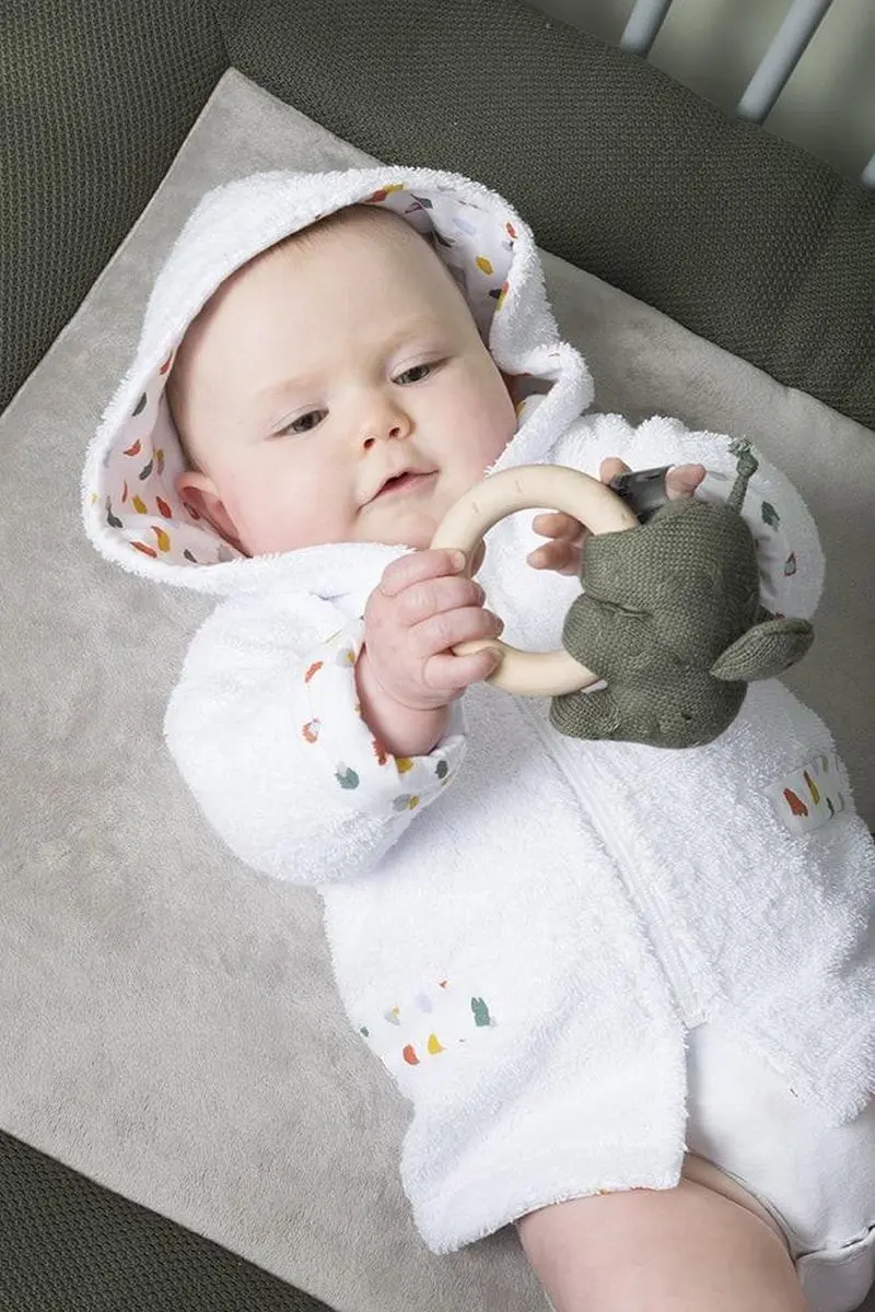 Baby's Only Badjas Leaf 62-68 - Wit met Stippen
