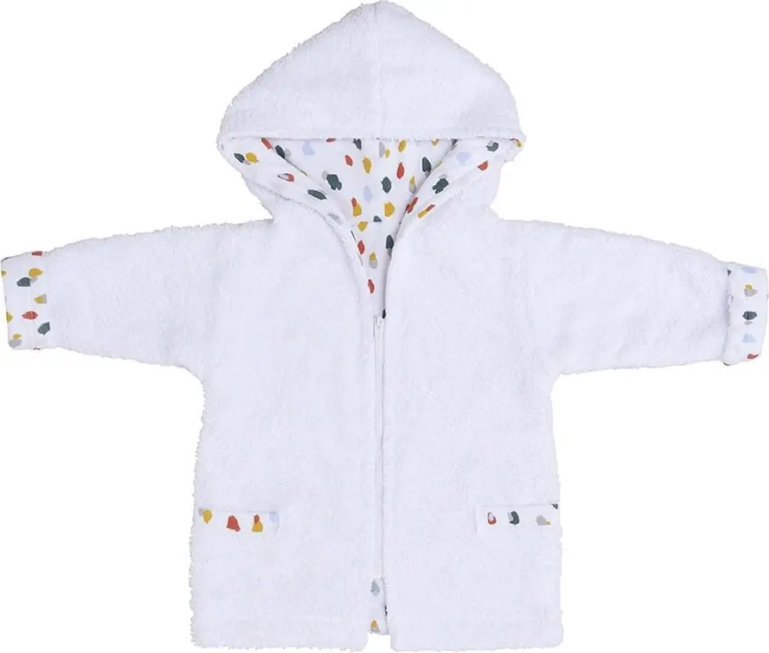 Baby's Only Badjas Leaf 62-68 - Wit met Stippen