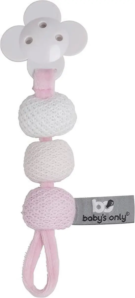Baby's Only Gebreid Speenkoord - Classic Roze/Baby Roze/Wit