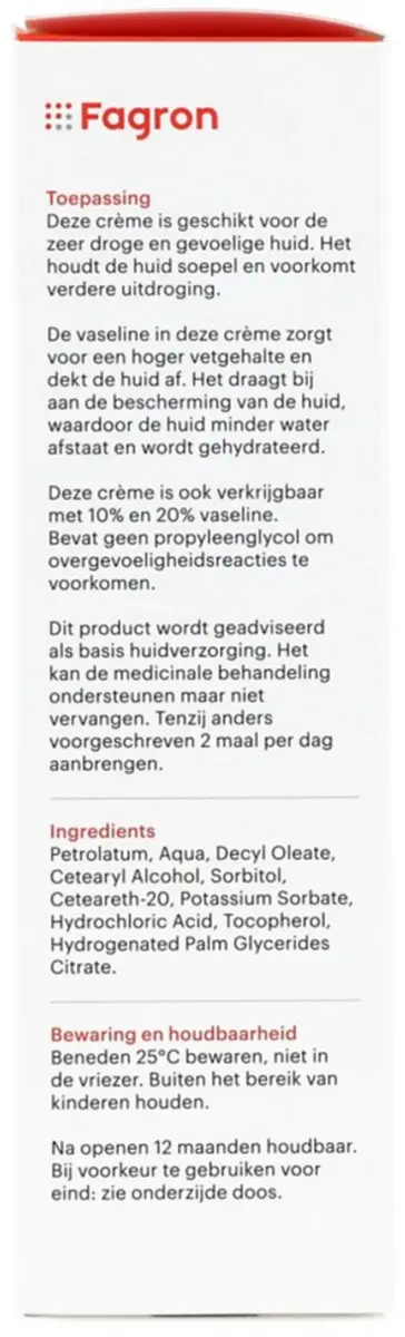 Fagron Cetomacrogolcrème 50% Vaseline 100g