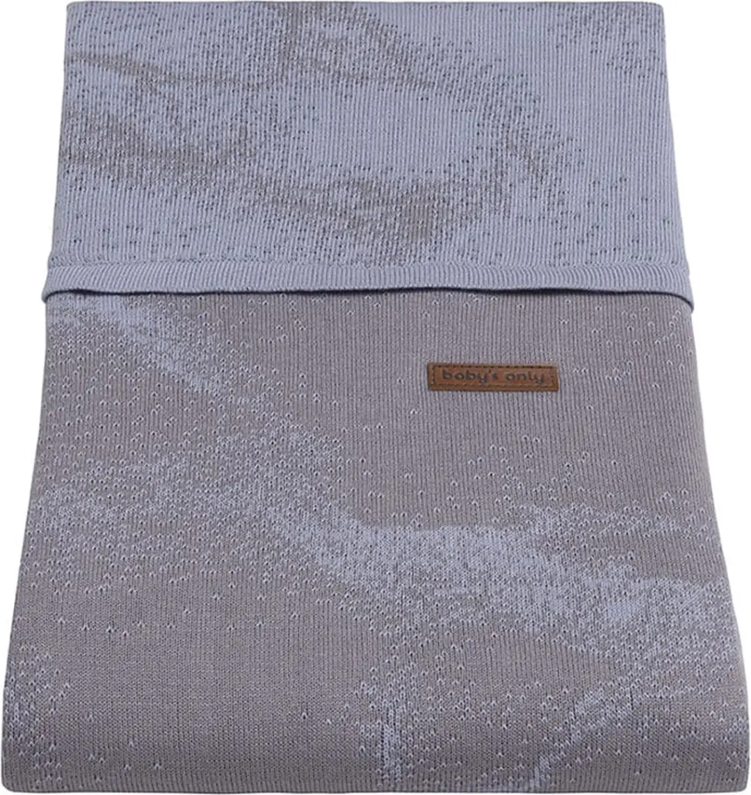 Baby's Only Gebreid Dekbedovertrek Ledikant Marble - 100x135cm - Cool Grey/Lila