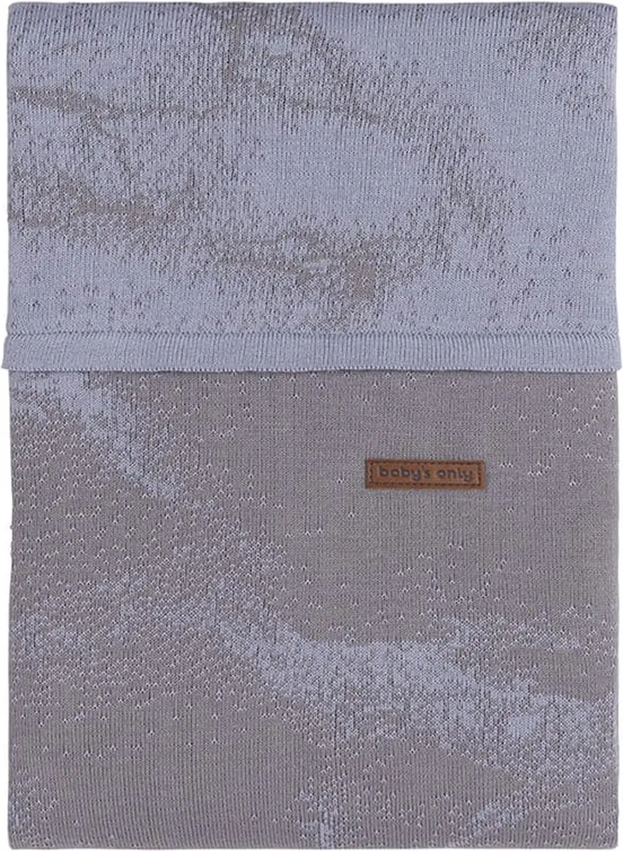 Baby's Only Gebreid Dekbedovertrek Ledikant Marble - 100x135cm - Cool Grey/Lila
