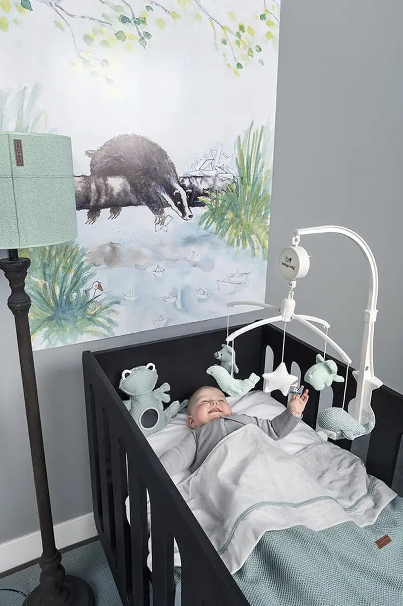 Baby's Only Gebreid Dekbedovertrek Ledikant Sparkle - Goud-Mint Mêlee 100x135cm