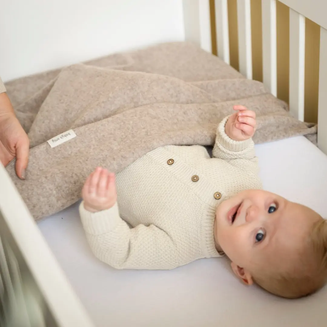 Baby's Only Merino Brushed Meadow Ledikantdeken 100x135cm - Sand