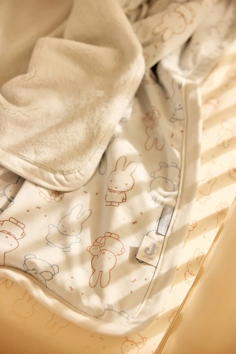 Jollein Baby Deken Wieg Miffy Moments 75x100cm - Cloudy Blue