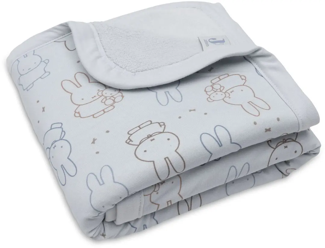 Jollein Baby Deken Wieg Miffy Moments 75x100cm - Cloudy Blue
