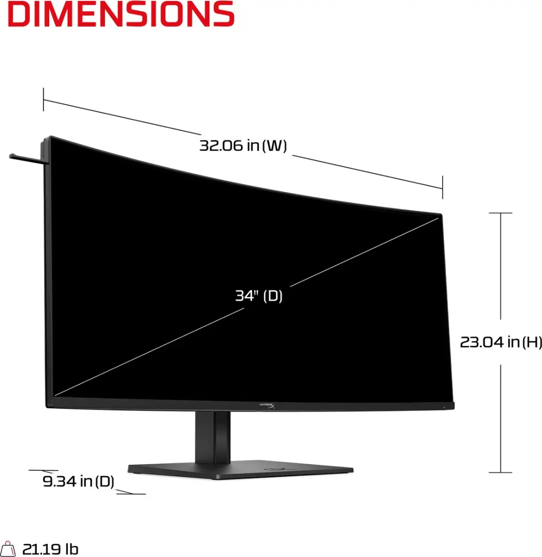 HyperX OMEN OLED 34 Curved Gaming Monitor 34" WQHD - 360Hz - QD-OLED - USB-C KVM - afbeelding 6 van 6