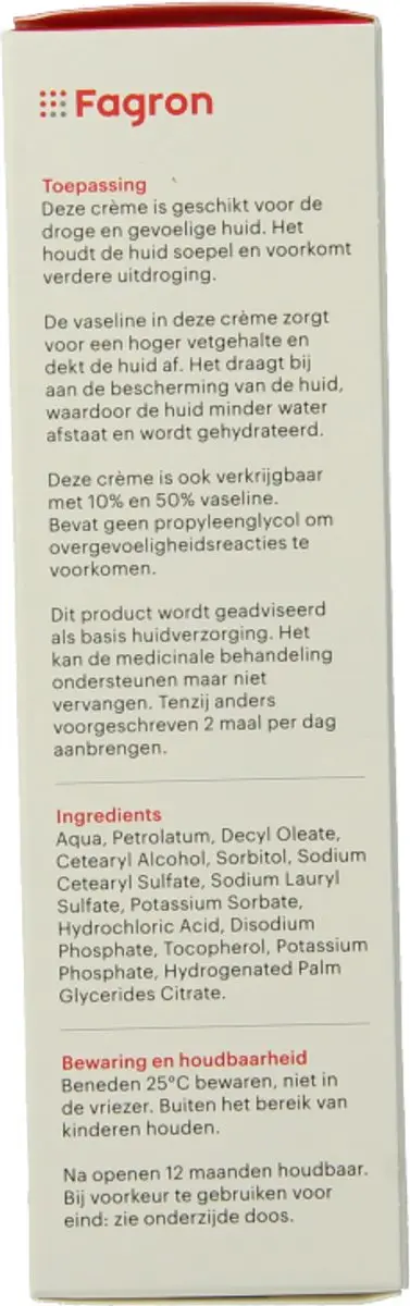 Fagron Lanettecreme 20% Vaseline 100ml