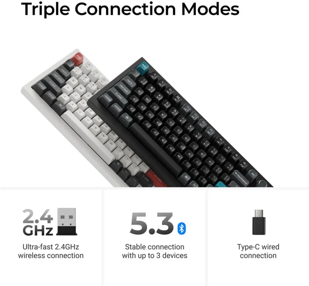 Keychron Q1 Ultra Q1U-M1 Mechanisch Toetsenbord - 75% - Rode Switch - Zwart